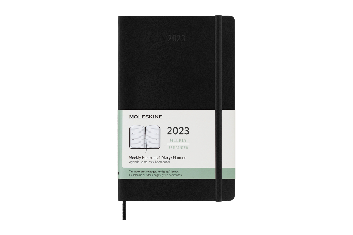 Moleskine 2023 12M Weekly Horizontal Hardcover Large Black