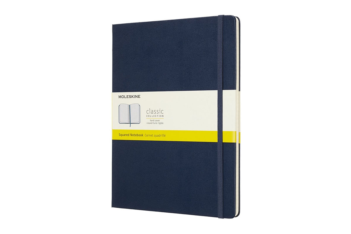 Moleskine Squared Hard Cover Notebook XL Sapphire Blue