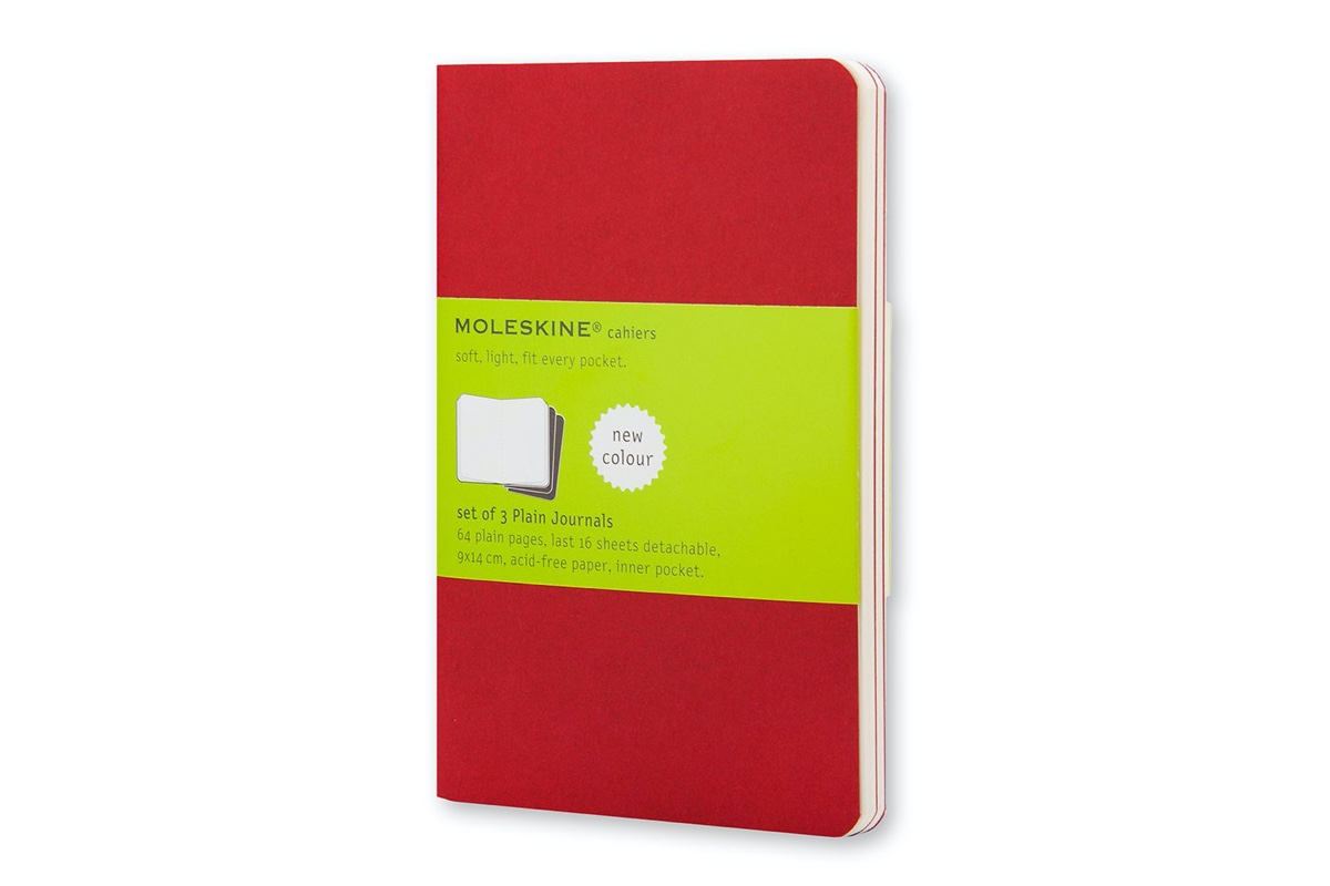 Moleskine Cahier Plain Notebook Large Cranberry Red
