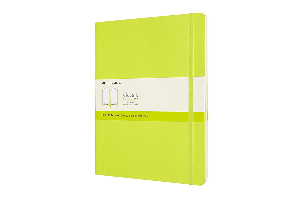 Moleskine Plain Soft Cover Notebook XL Lemon Green