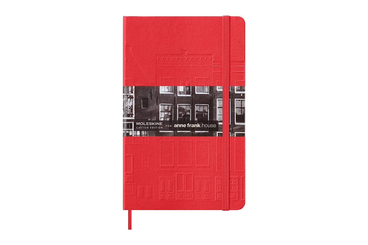 Moleskine x Anne Frank House Notebook Ruled Hardcover Large Coral Red