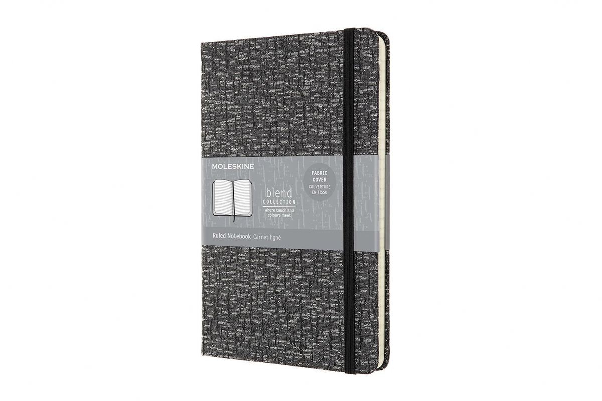 Moleskine Ruled Notebook Blend Large Fabric Cover Zwart
