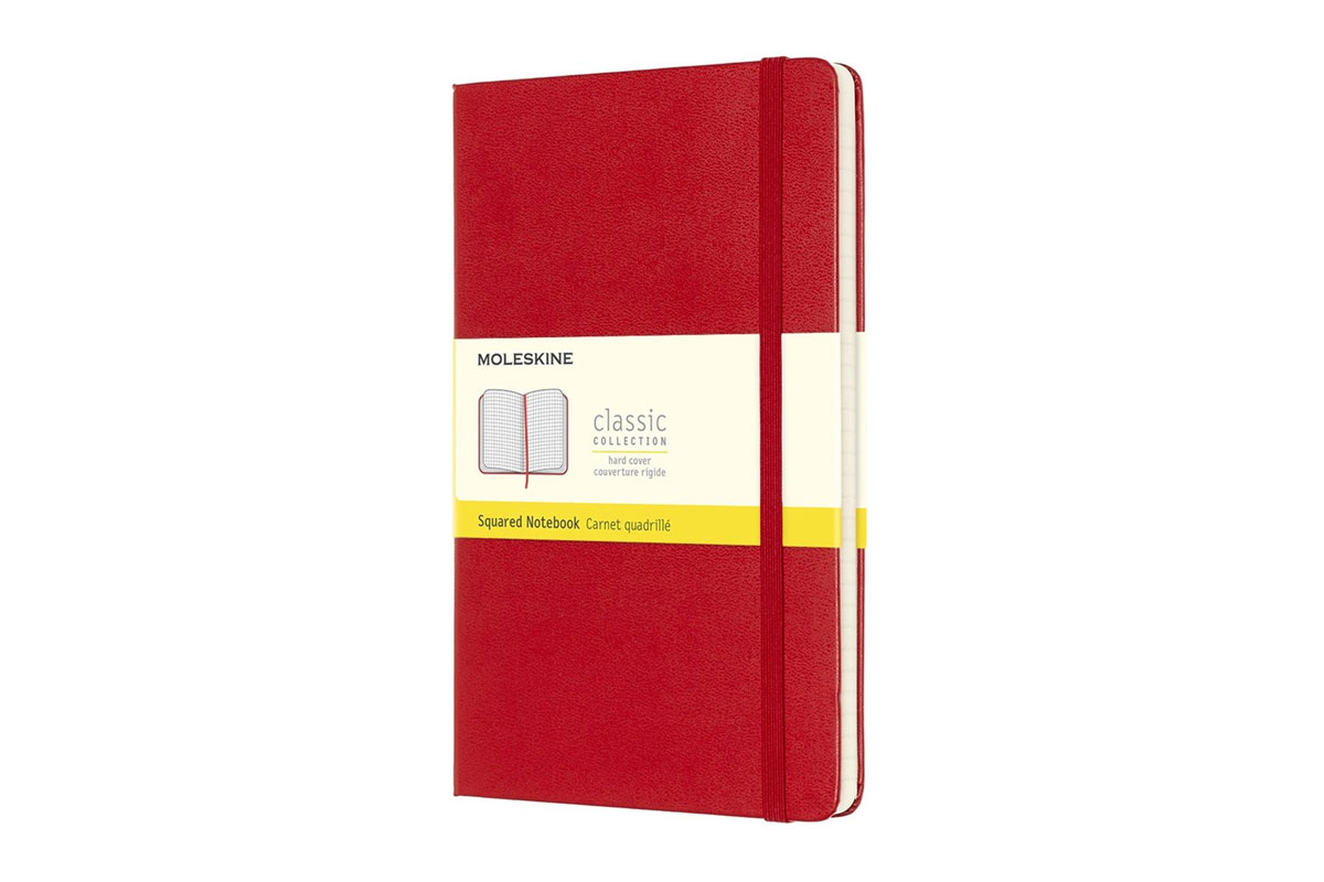 Moleskine Squared Hard Cover Notebook Large Red