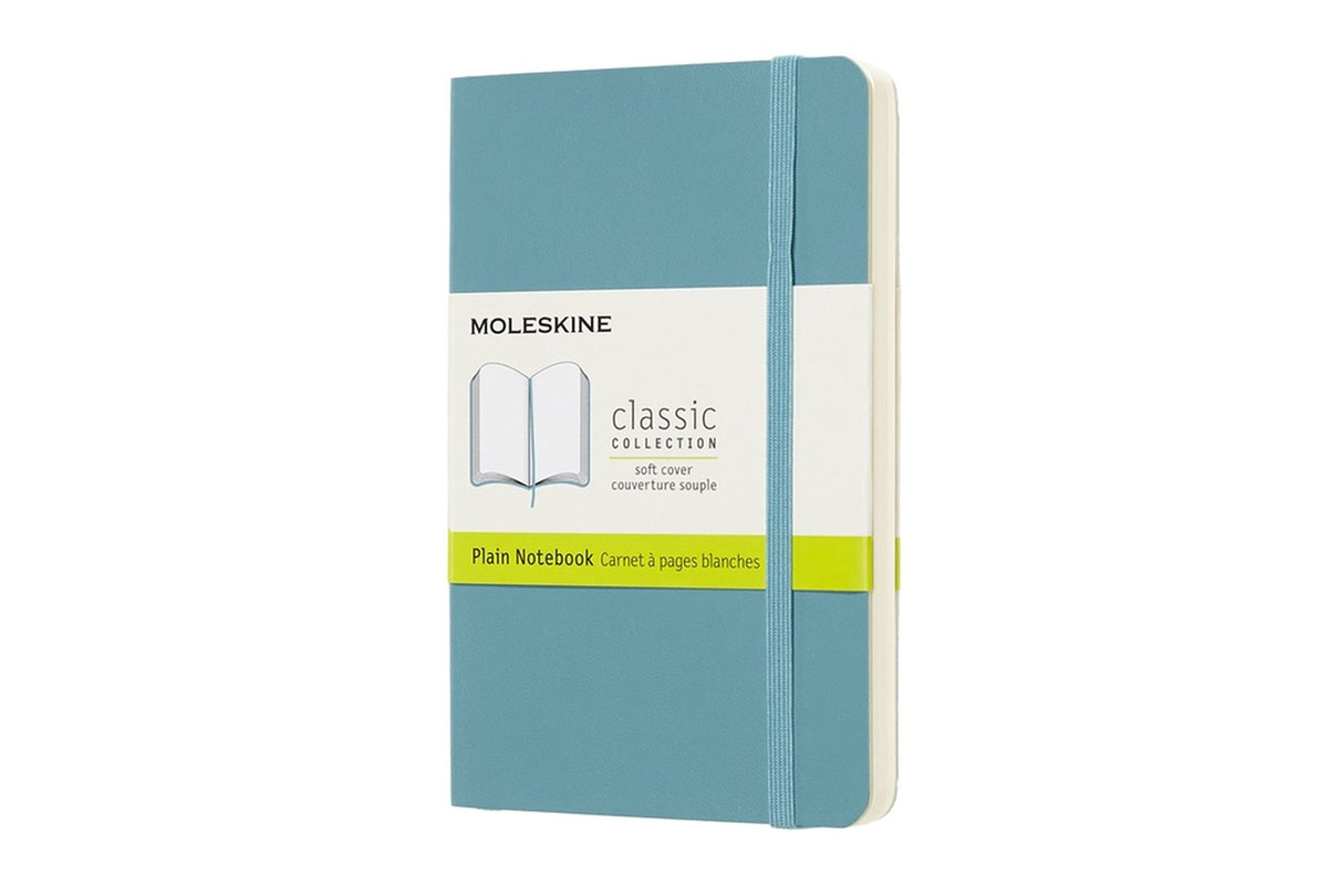 Moleskine Plain Soft Cover Notebook Pocket Reef Blue