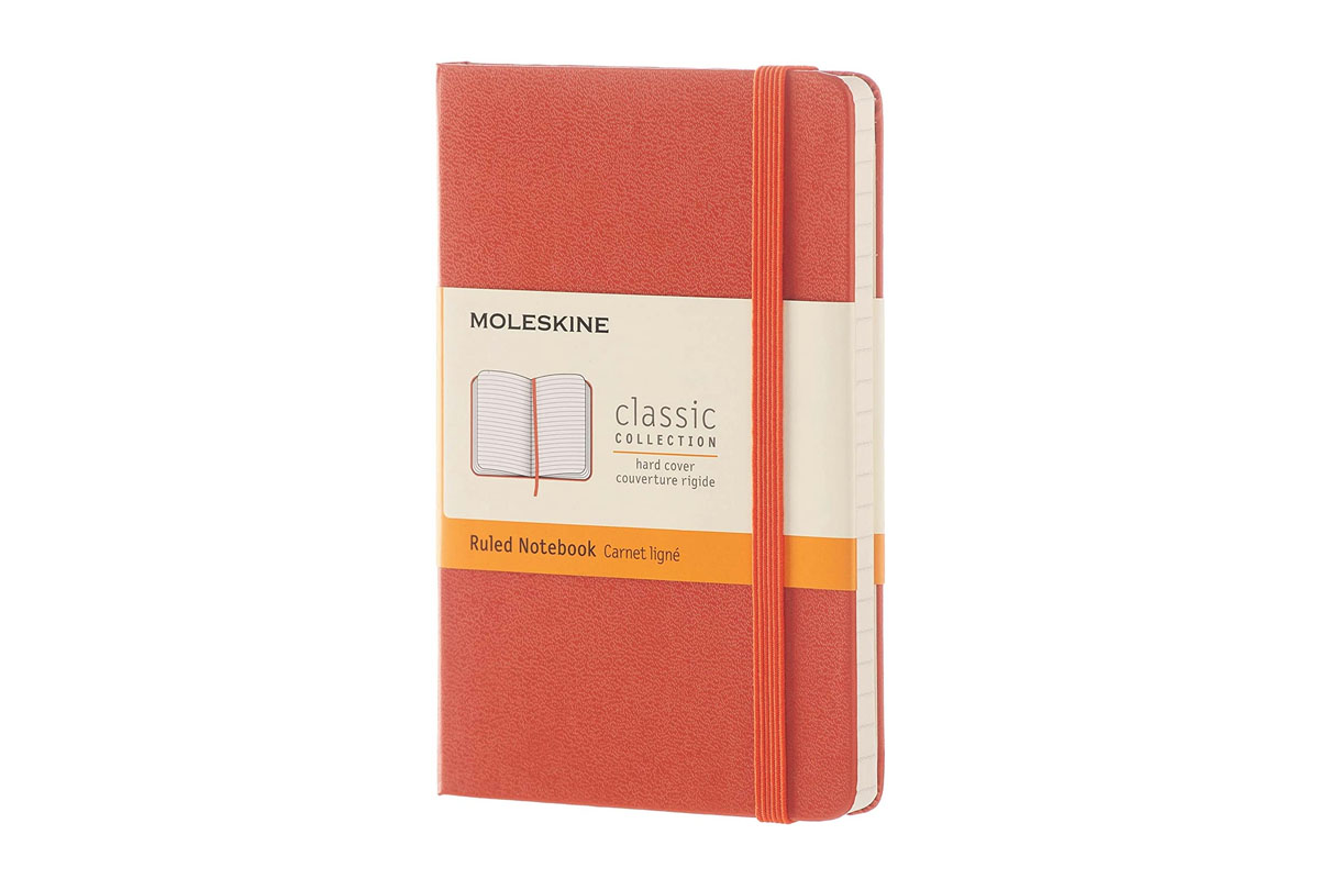 Moleskine Classic Ruled Hardcover Notebook Pocket Coral Orange