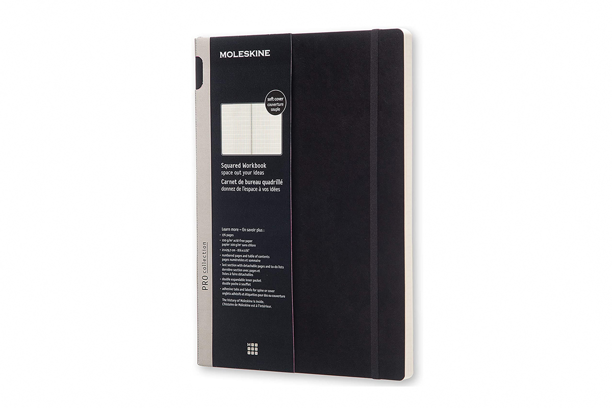Moleskine Pro Collection Squared Workbook A4 Hardcover Black